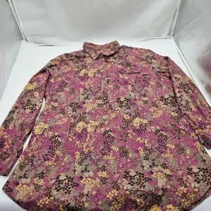 Woolrich Women's Sweetgale Floral Pattern Size XL Pearl Snap Button Tunic